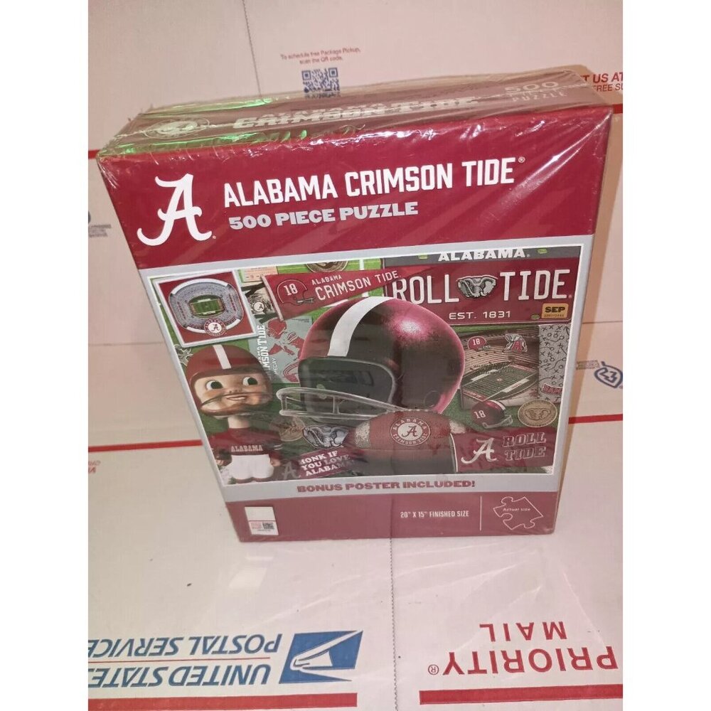 NCAA Alabama Crimson Tide Football 500 Piece Jigsaw Puzzle NEW sealed  christmas